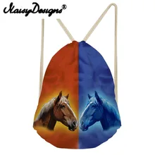 Noisydesigns Two colors bags animal confrontation Printing Drawstring Backpack for men teenagers pouch rucksack unisex Mochila