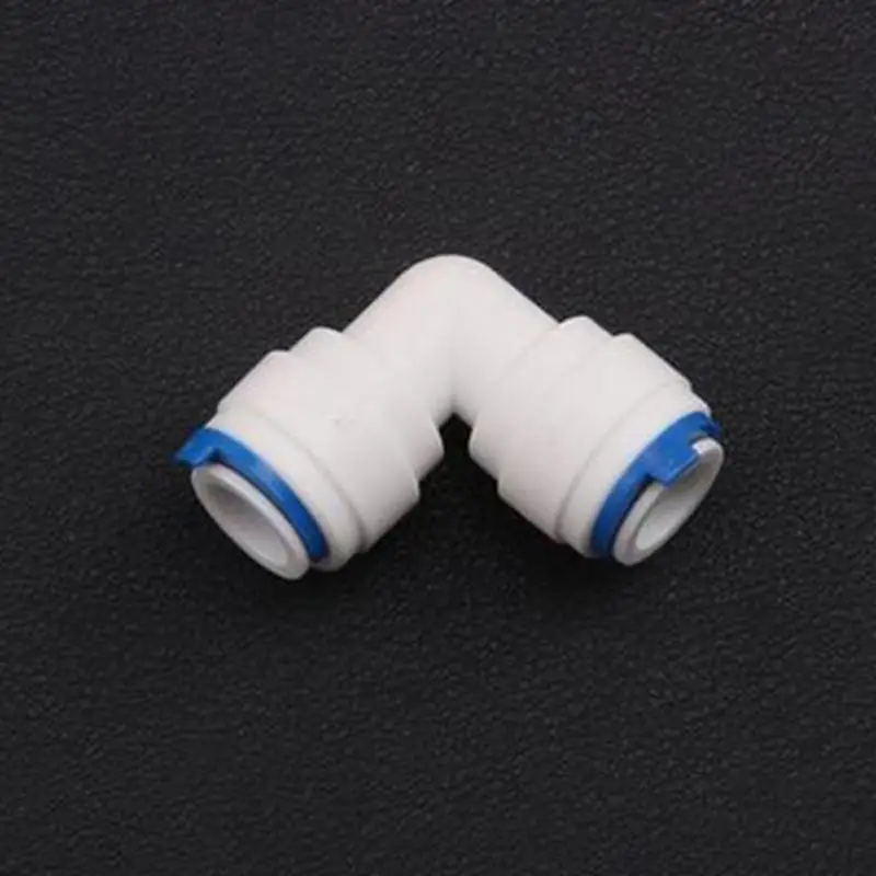 

2 PCS 1/4" Push Fit Pipe Tube Fittings Unit Elbow L Shape Ball Valve Aquarium Water Purifier Connector