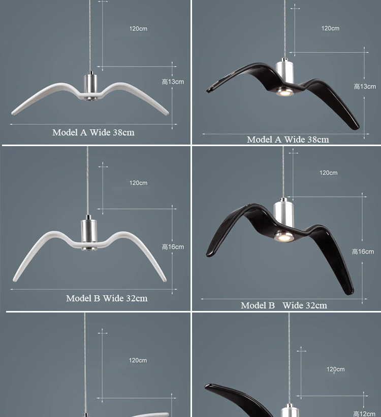 Ditoon Seagull Birds Pendant Light (7)