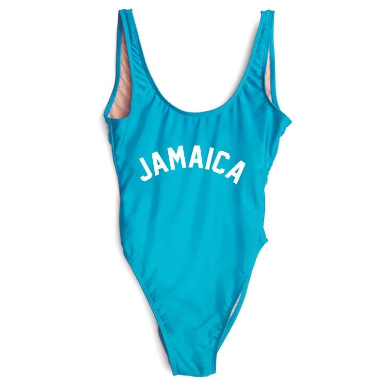 Сексуальный цельный купальный костюм новая Ямайка боди с буквенным принтом женский купальник красный Летний Пляжный купальный костюм для девочек женский купальный костюм - Цвет: BUWT