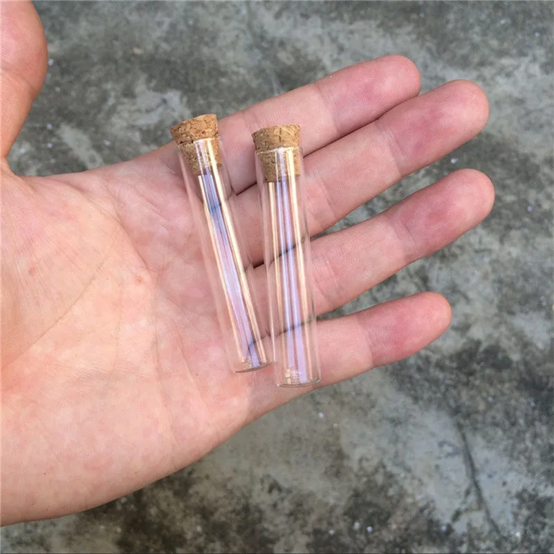 Small Glass Bottles With Corks Tiny Glass Vials Jars Transparent Clear Jars 1ml 2ml 5ml Wishing Bottles 100 pcs