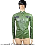 Армейский зеленый с черным сексуальный латекс брюки-карго с накладными карманами резиновые леггинсы брюки CK-0039