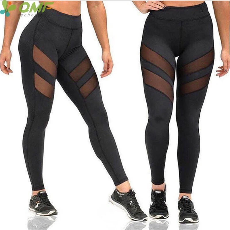 2017 Mesh Insert Leggings Fitness Gym Workout Yoga Pants