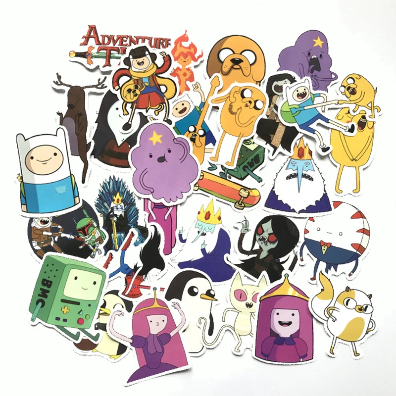 

30pcs Adventure Time Cartoon Pvc Waterproof Sticker For Luggage Wall Car Laptop Bicycle Motorcycle Laptop Toys Stickers F2