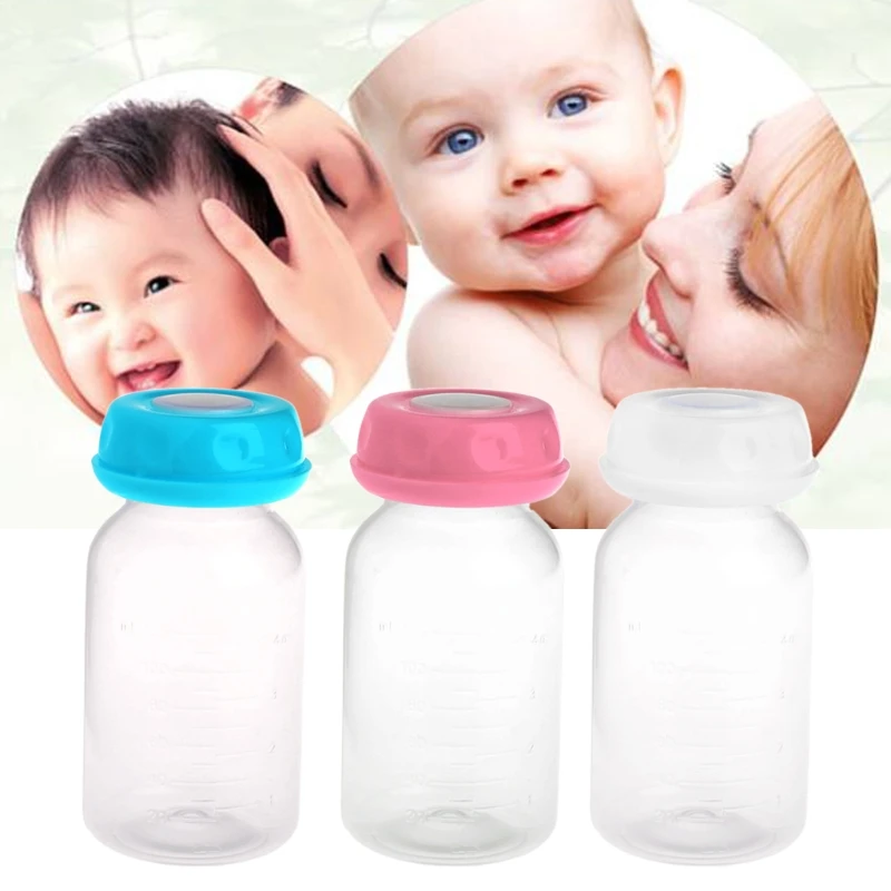 125ML Baby Breast Milk Feed Bottles Collection Storage Neck Wide