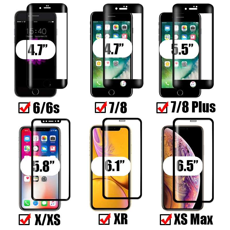 Для apple iphone xs max xr защитное стекло x на экран 6 s 7 8 plus закаленное sx rx r xmas + ip xsmax