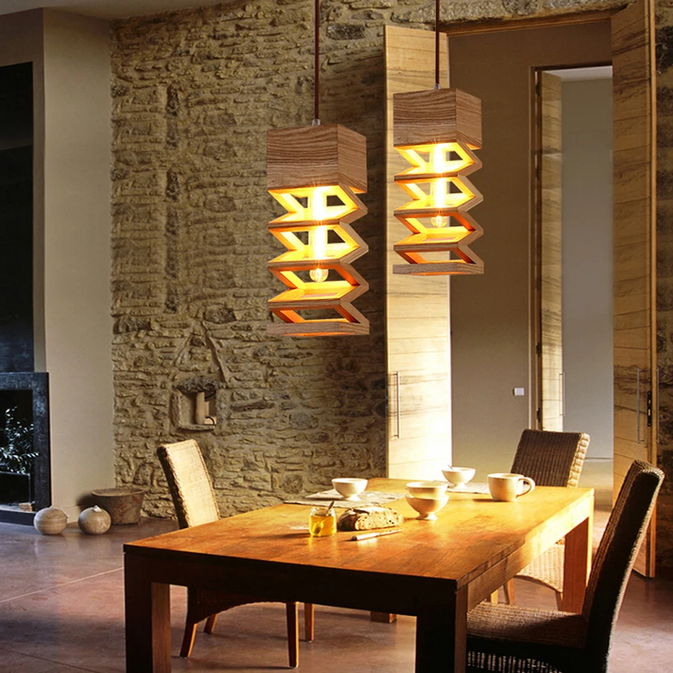 

led e27 Nordic Wooden Spring Shaped LED Lamp LED Light.Pendant Lights.Pendant Lamp.Pendant light For Dinning Room Foyer Bedroom