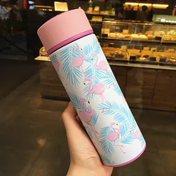 

Fresh Flamingo or Cactus Pattern Stainless Steel Thermoses with Tea Strainer Travel Vacuum Cup for Outdoor SH312-2260