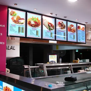 

6PCS RESTAURANT LED SLIM MENU BOARDS,A2 MAGNETIC LIGHT BOXES