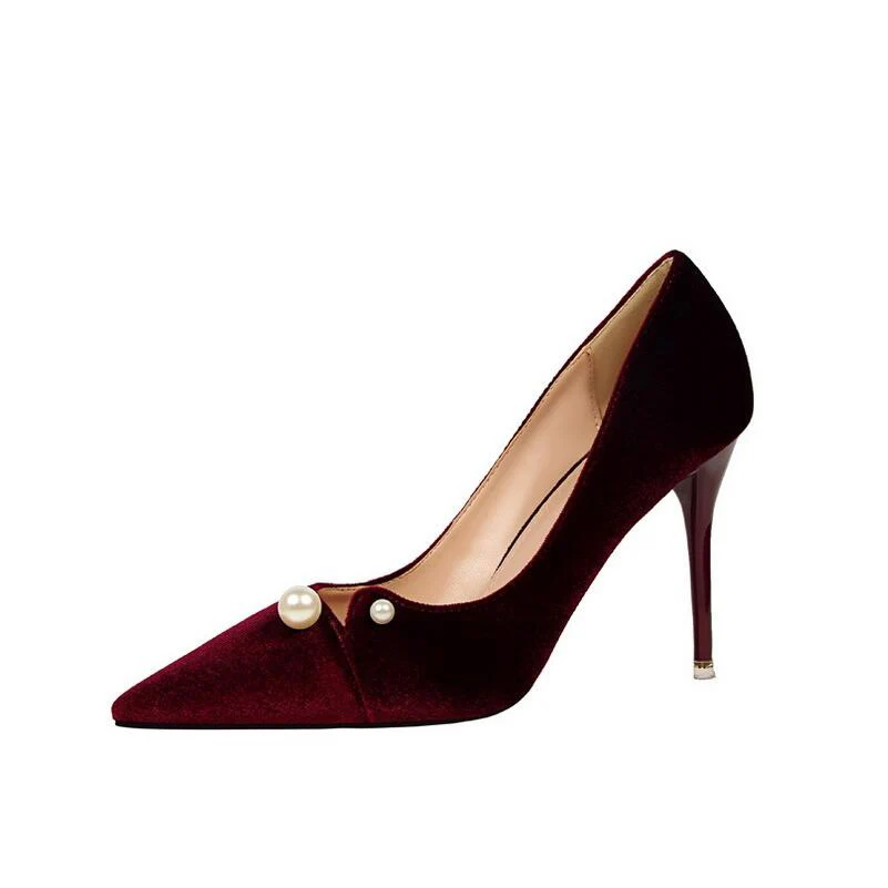 

2017 Elegant High Heels Party Shoes Women Sexy Thin High Heel Pumps Top Quality Weeding Shoes Pointed Shoes Women Pumps
