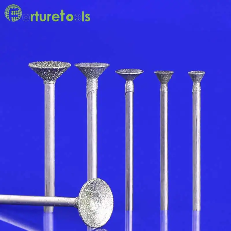 

50pcs diamond mounted point dremel rotary tool mounted wheels Head dia 0.8~16mm Shank dia 2.35mm shapes type N TZ44