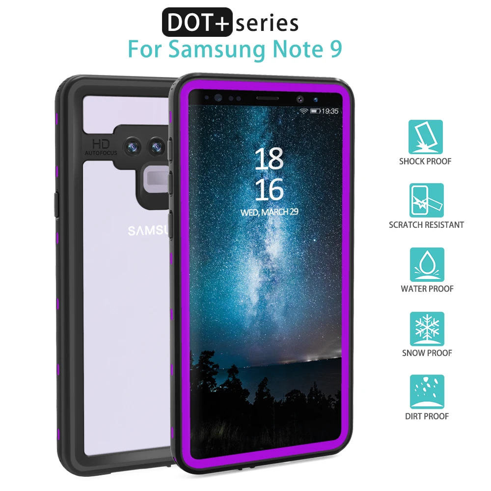 IP68 Водонепроницаемый чехол для samsung S10e S10 S9 S8 Plus подводный дайвинг водонепроницаемый чехол для телефона для samsung Galaxy Note 9 8 - Цвет: Фиолетовый