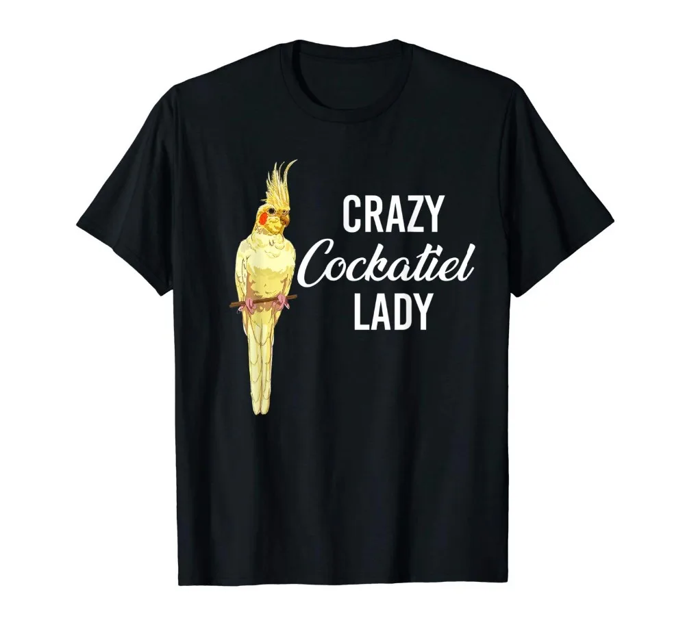 Модная забавная Мужская футболка Crazy Cockatiel с принтом 2019 модная Повседневная