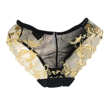 300PCS / LOT Semaless Lace Sexy Low-Rise Panties Net Yarn Embroidery Transparent Sexy Underwear Ladies Briefs