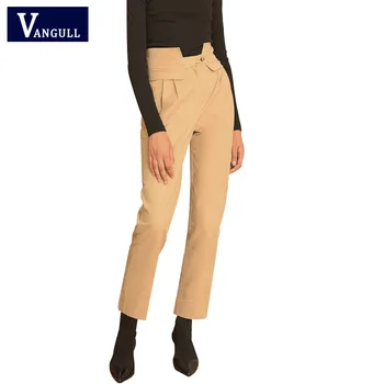 

Vangull High Waist Pants Women Long Pants 2019 New Spring Fashion Female Cargo Pant Casual Sweatpants Ladies Elegant Trousers