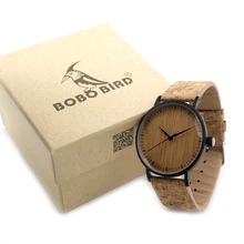 BOBO BIRD E17 Mens Fashion Causal Bamboo Wooden Watches Stainless Steel Case Top Brand Design Watch for Men