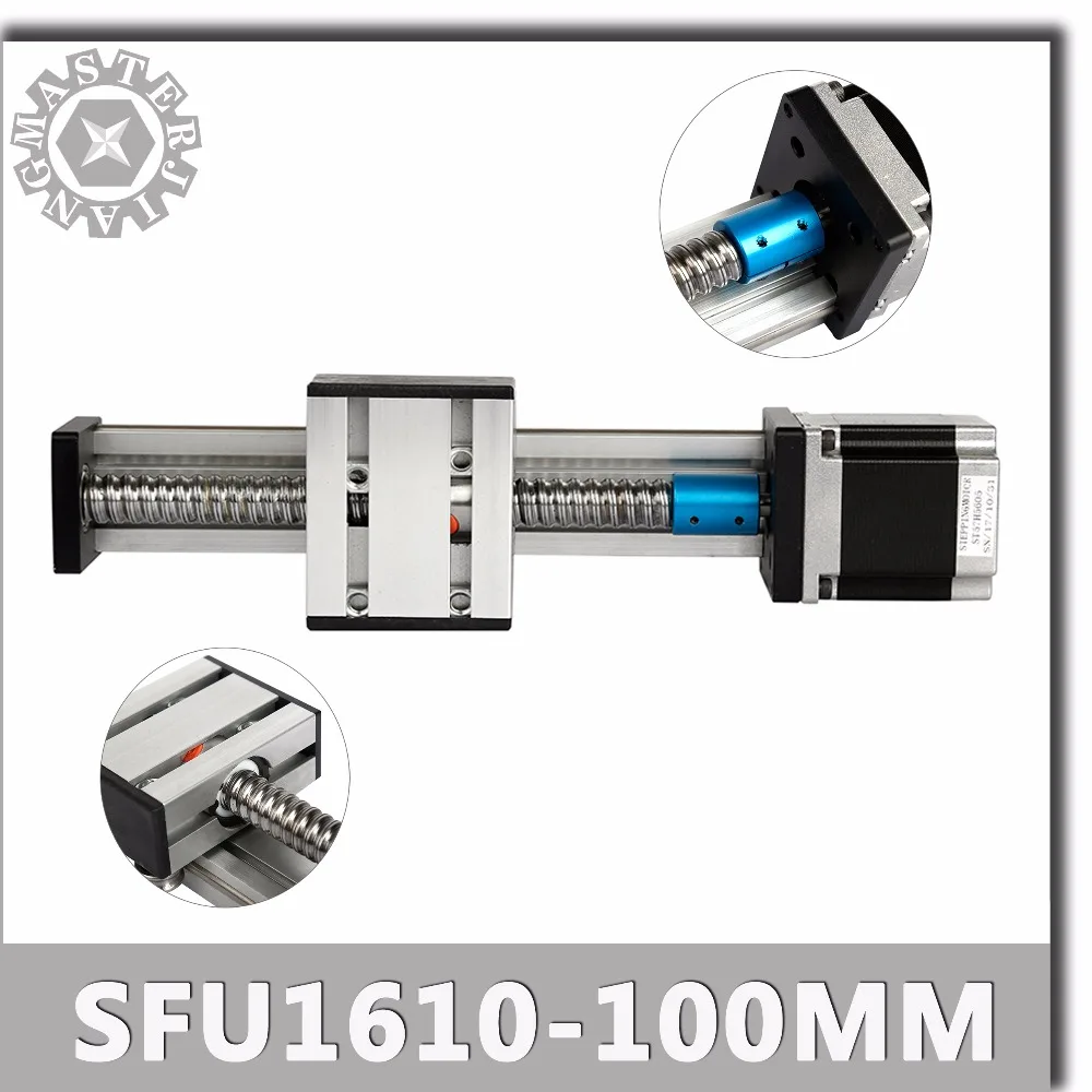 

Stage C SFU1610-100mm Linear Guide Rails Ball Screw 100mm Travel Length Linear Actuator System Module Table CNC Guide