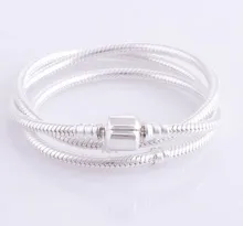 S925 Plata Esterlina Cadena de La Serpiente del Collar de la Pulsera para las mujeres Joyería DIY pulseras y collares Para Encantos de Estilo A La Venta