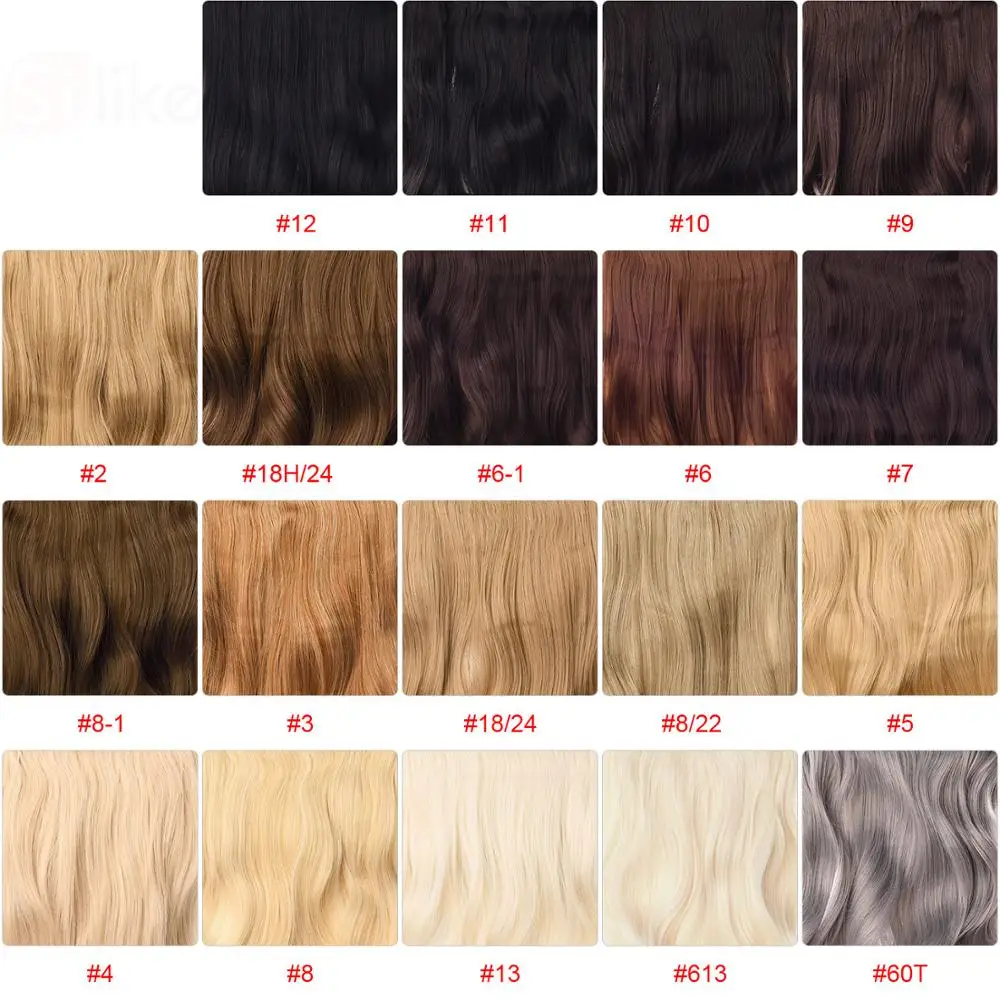 Silike 190g 24 inch Stretched Wavy Clip in Synthetic Hair Extensions Heat Resistant Fiber 4 Clips one Piece 17 Colors Available
