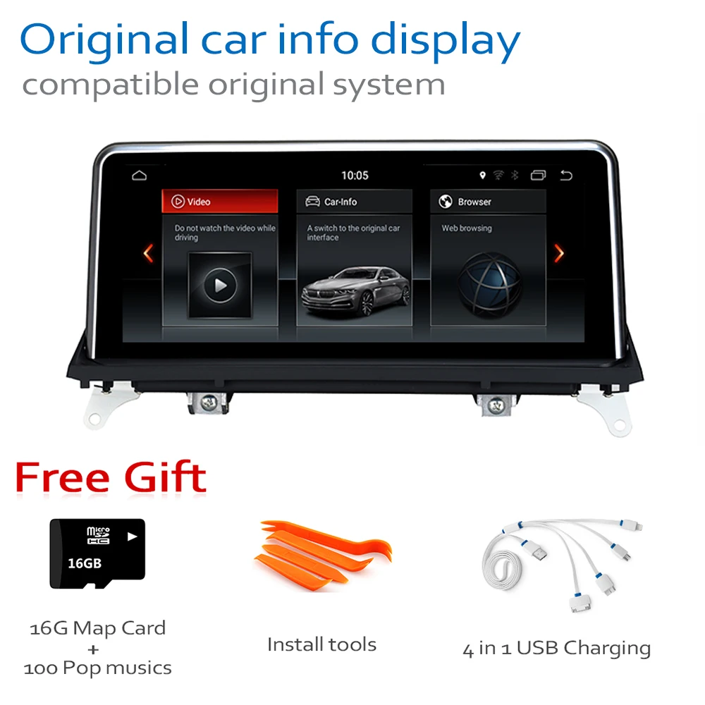 Cheap Android 8.0 up Car GPS DVD Multimedia Player For BMW X6 E71 2011~2013 CIC Original Style Touch Screen Google System 5