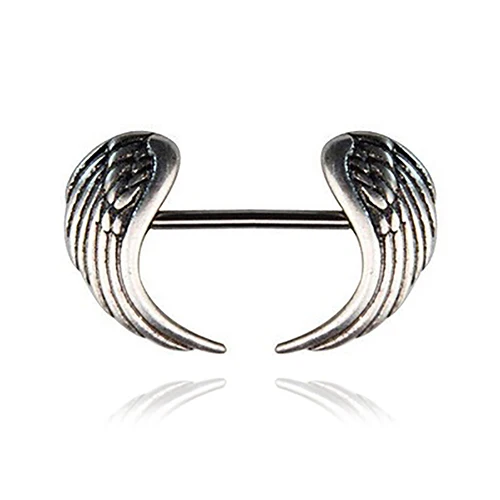 

Fashion 1Pc Women's Wing Shaped Stainless Steel Nipple Shield Ring Piercing Bar Body Jewelery New Year Gifts Bluelans