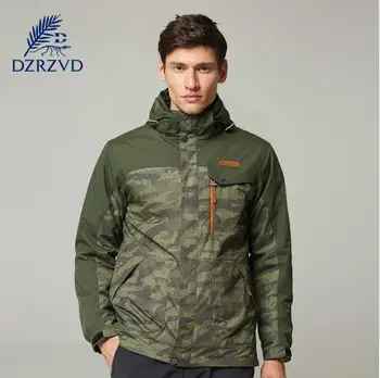 

DZRZVD Men Winter Outdoor ski Hiking Camouflage jacket men camping fishing Two-Piece Waterproof Windproof Warm Windbreaker coats