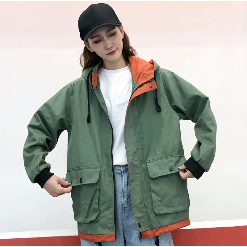 Plegie Harajuku, Женская куртка с капюшоном в стиле пэчворк, новинка весны, верхняя одежда, пальто в стиле хип-хоп, уличная одежда, BF стильные куртки