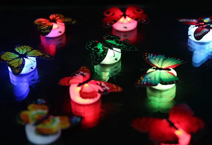 7 цветов Изменение бабочки Ночные светодиодные осветительные приборы лампа Рождественские Праздничные светильники спальня бар декор Хэллоуин eenb Свадебные украшения