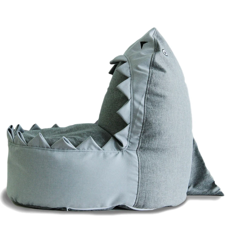 

Cute Little Shark Child Stool Wood Footstool Chair With Storage Box Inside Kid's Sofa Furniture Cartoon Ottomans Home Safe