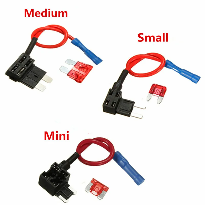 

LUOHONGDA 12V Medium Small Mini Size Car Fuse Holder Add-a-circuit Piggy Back Fuse TAP Adapter ATM APM Blade Fuse Holder