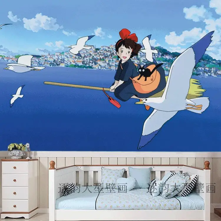 Free Shipping 3d Custom Painting Wallpaper Miyazaki Japanese