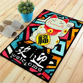 

Honlaker Fortune Cat Living Room Rugs and Carpets Chinese Style Entrance Mats Bedroom Large Floor Mat