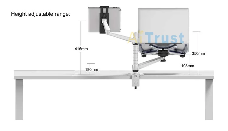 OA-9 подставка для ноутбука алюминиевая регулируемая высота Универсальный вращающийся держатель для ноутбука 10-17 дюймов и планшета 9-10 дюймов
