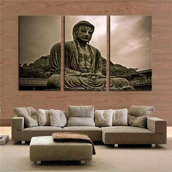 

Unframed 3 Panels Buddha Hd Canvas Print Painting Artwork Modern Home Wall Decor Painting Canvas Art Hd Picture Print On Canvas