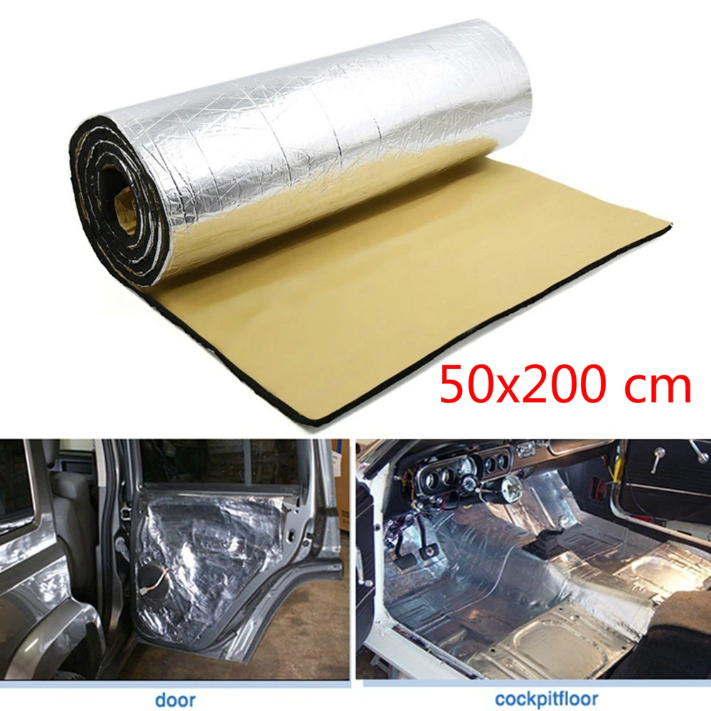 

50 x 200 cm 7mm Car Sound Insulation Insulation Pad Mat Truck Firewall Heat Deadener Insulation Cotton Car Styling