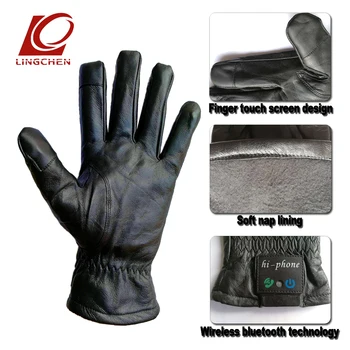 

leather gloves women 2018 Hot Sale fashion Winter Warm Mittens anti static Black Wireless bluetooth Touch Screen