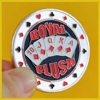 

JZ-038 Card Protector, Texas Holdem Accessories, Royal Flush (Silver Color)