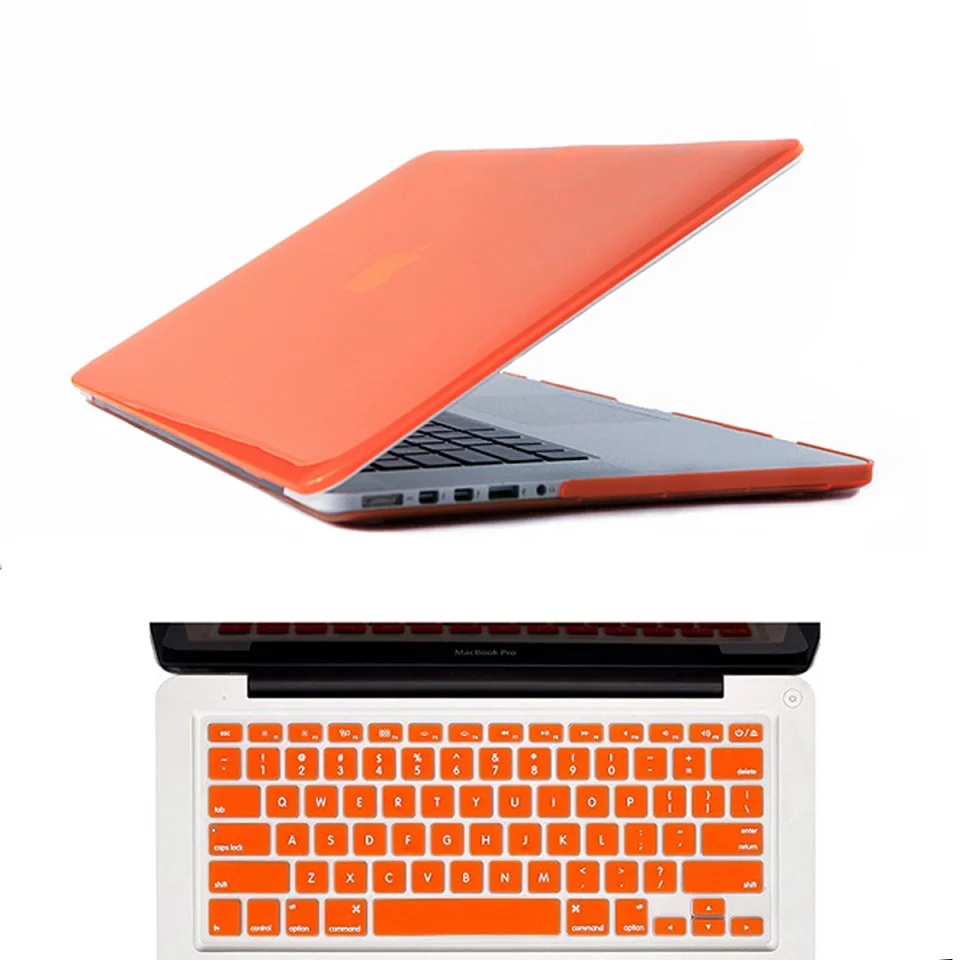 Кристально чистый жесткий чехол для MacBook Pro Air 11, 12, 13, 15 дюймов(модель: A1278, версия раннего 2012/2011/2010/2009/2008 - Цвет: Оранжевый