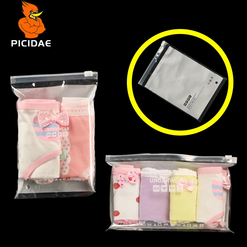 

White Panties Woman Print Pattern Transparent Reseal Package Slide Valve Bag Plastic Slide PE Dedicated Zipper Ziplock Child Ms
