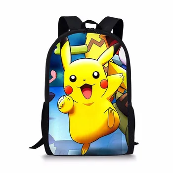 

THIKIN Children Schoolbags Pokemon Pikachu Teenagers Kids Backpacks School Bags Back pack Boys Girls Cartoon Schoolbag Mochila