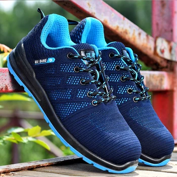 

Men Work Safety Shoes Steel Toe Breathable Casual Boot Puncture Proof Labor Insurance Shoes Puncture Proof Midsole Slip Light