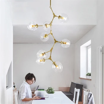 

Modern Loft Led Chandelier Lighting Molecular Pendant Lamps Lights Hotel Lobby Bedroom Living Room Restaurant Hanging Lamp Avize