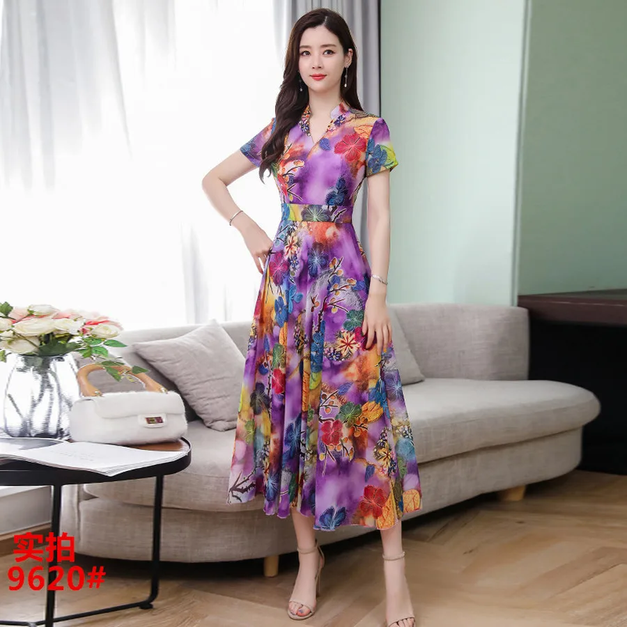 Summer Vintage Plus Size Print Beach Long Sundress 2019 New Floral Chiffon Boho Maxi Dresses Elegant Women Bodycon Party Vestido