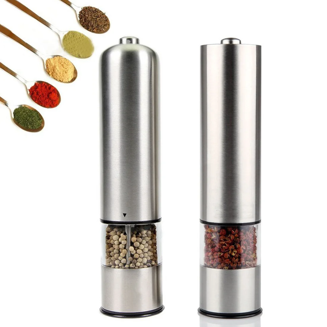 

High Quality Stainless Steel Electric Pepper Mill Spice Salt Grinder For Cooking Tools Kitchen Accessories