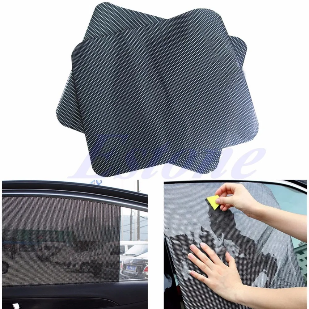 

2Pcs Car Rear Window Side Sun Shade Cover Block Static Cling Visor Shield Screen Drop shipping