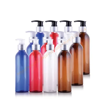 

250ml pretty colors PET bottle with aluminum pump.for lotion/hand wash/Shampoo/moisturizer/facial water PET container