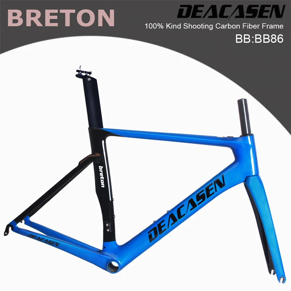 Clearance Deacasen 2018 New light Carbon Road Bike Frame UD Carbon Road Bicycle Frameset With Seatpost Headset XS/S/M/L 9