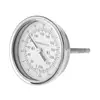Home Brewing Thermometer Stainless Steel Celsius Fahrenheit Water Distilling Temperature Gauge Bimetal 1/2'' NPT (2'' Stem) 1
