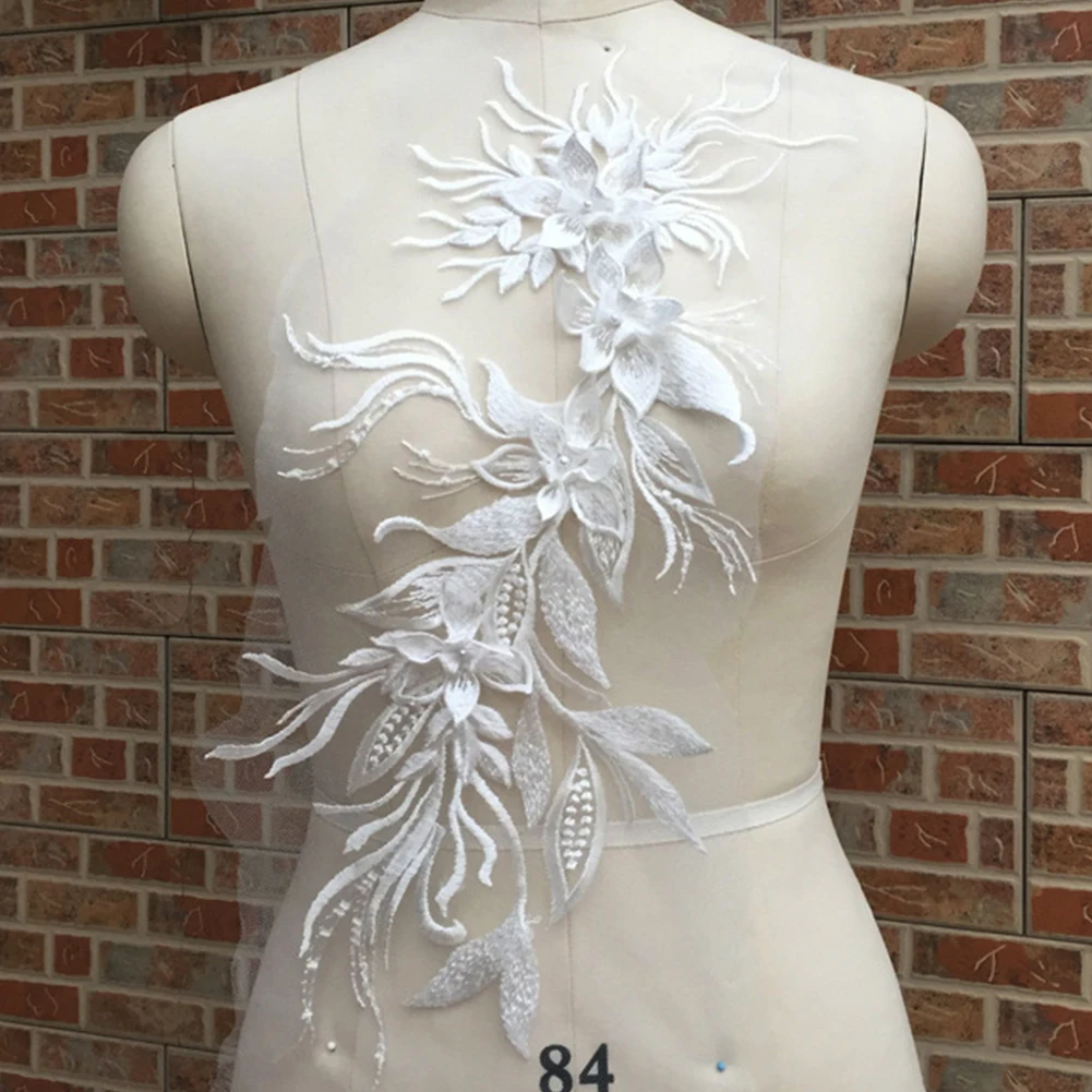 

Clothing Decorative DIY Sticker Dress Lace Decal Embroidery Satin Flower Three-dimensional Handmade Corsage Applique Patches