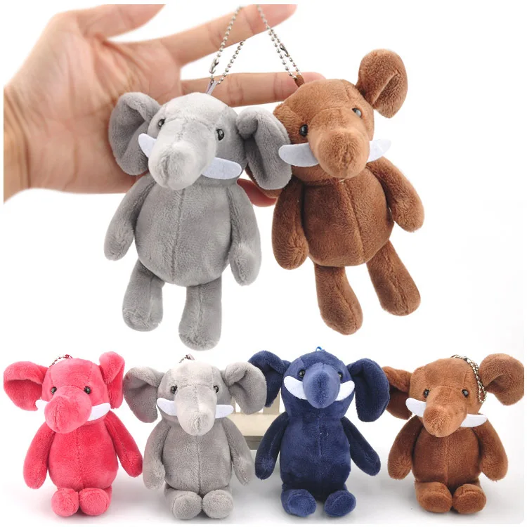

Elephant plush pendant toy doll market clamshell doll plush keychain 14cm 4colors wj04